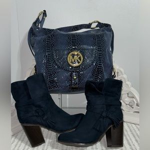 Dark Navy blue Parker and Skye faux suede booties ONLY (Bag IS NOT for sale)
